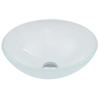 VIGO Glass Round Vessel Bathroom Sink/Basin with Rounded Edges & Deep Bowl, White