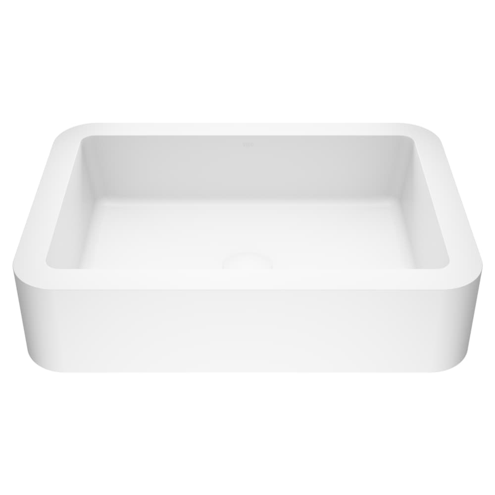 VIGO Petunia Matte Stone™ Rectangular Composite Vessel Bathroom Sink