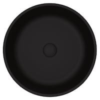 VIGO Modus Glass Round Vessel Bathroom Sink/Basin with Rounded Edges & Deep Bowl, Black