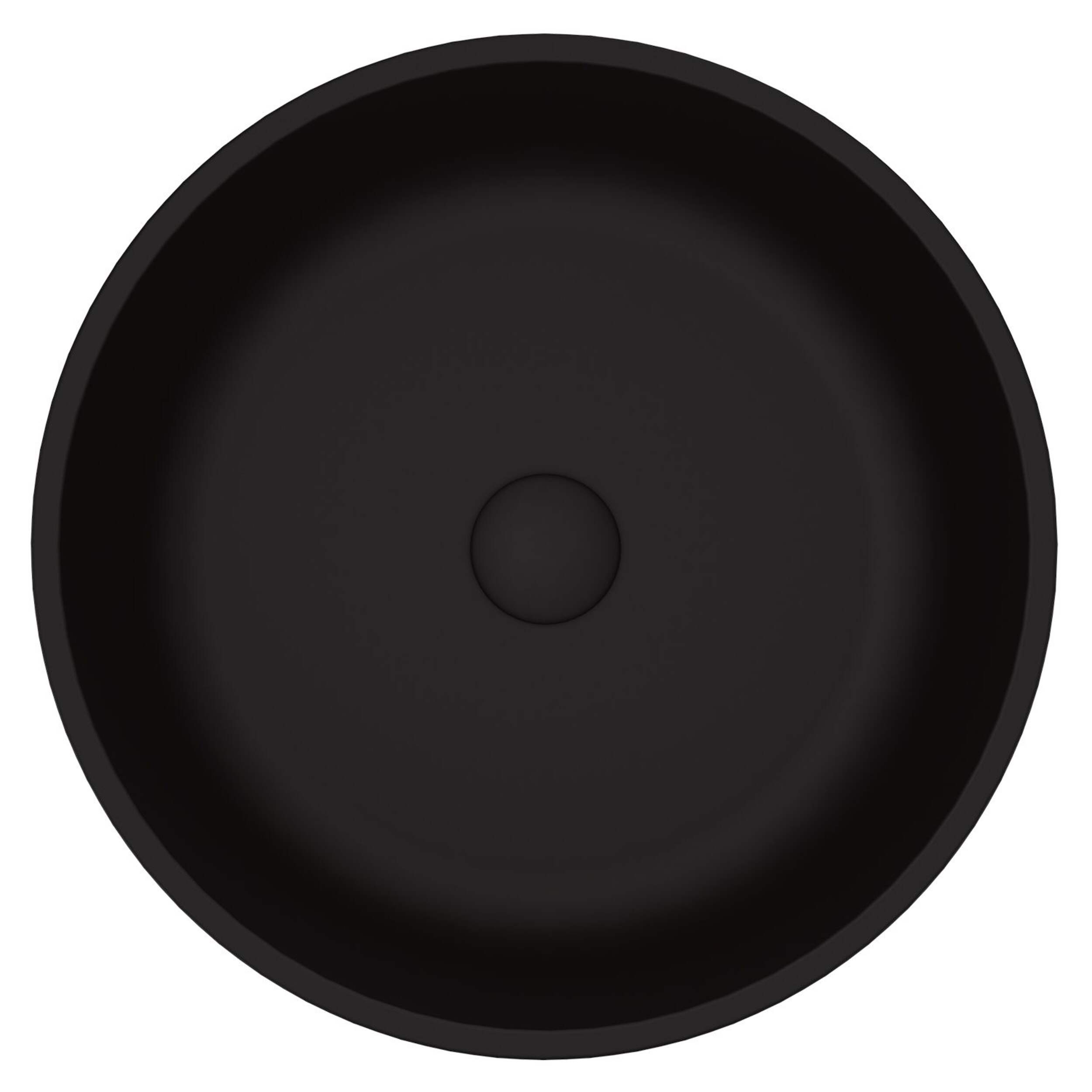 VIGO Modus Glass Round Vessel Bathroom Sink/Basin with Rounded Edges & Deep Bowl, Black Overhead_Flat