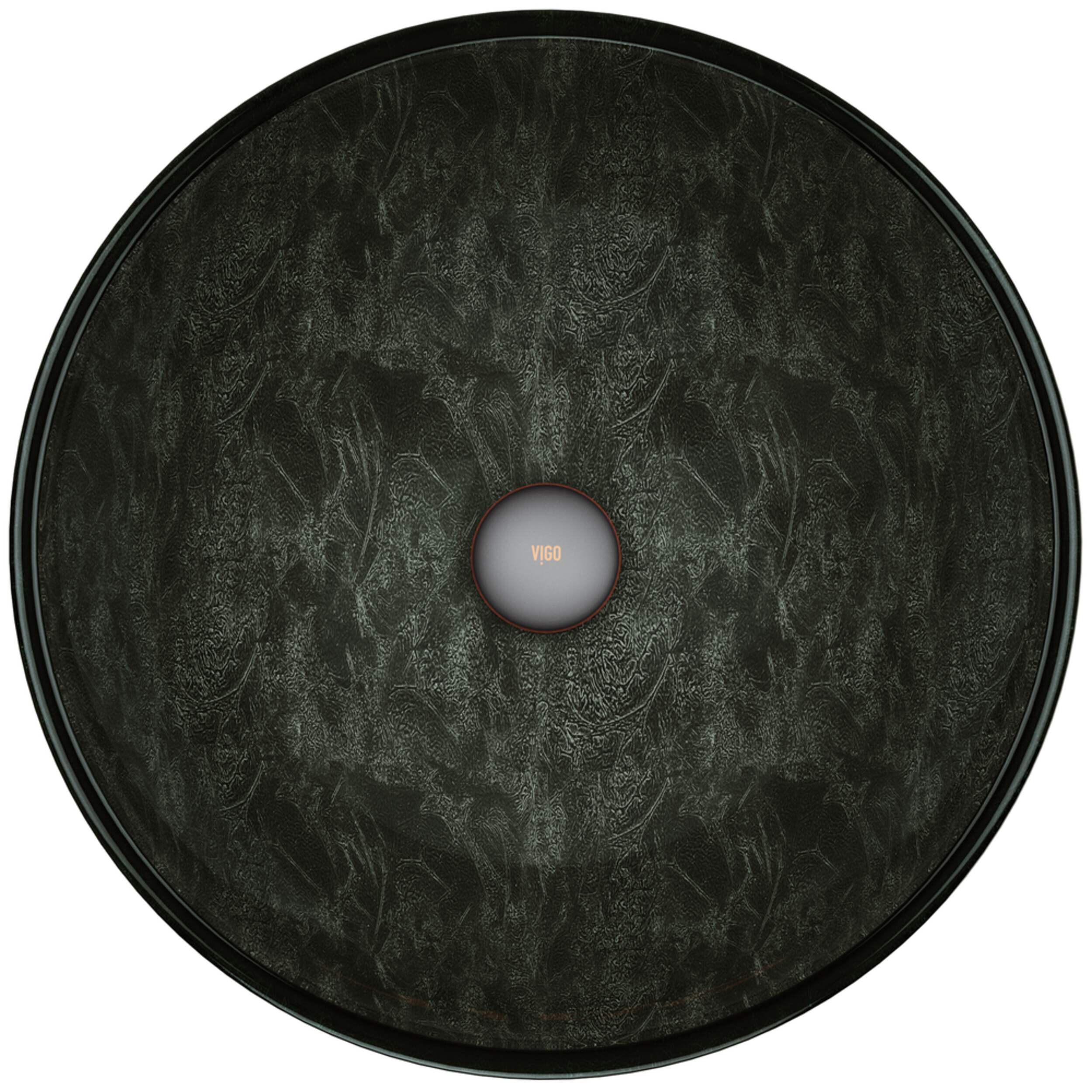 VIGO Glass Round Vessel Bathroom Sink/Basin with Deep Bowl, Gray Overhead_Flat