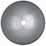 VIGO Simply Glass Round Vessel Bathroom Sink/Basin with Deep Bowl, Gray Overhead_Flat