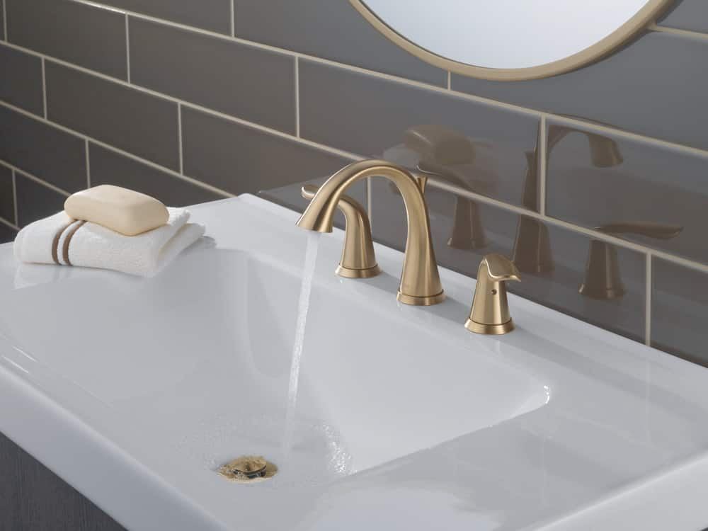 Two Handle Widespread Bathroom Faucet in Champagne Bronze