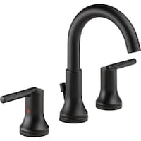 Delta 2-Handle Widespread Faucet, Matte Black Front_Three_Fourths_Angled_Right