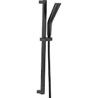 Delta H2Okinetic 3s Slide Bar Hand Shower, Matte Black Front_Three_Fourths_Angled_Right