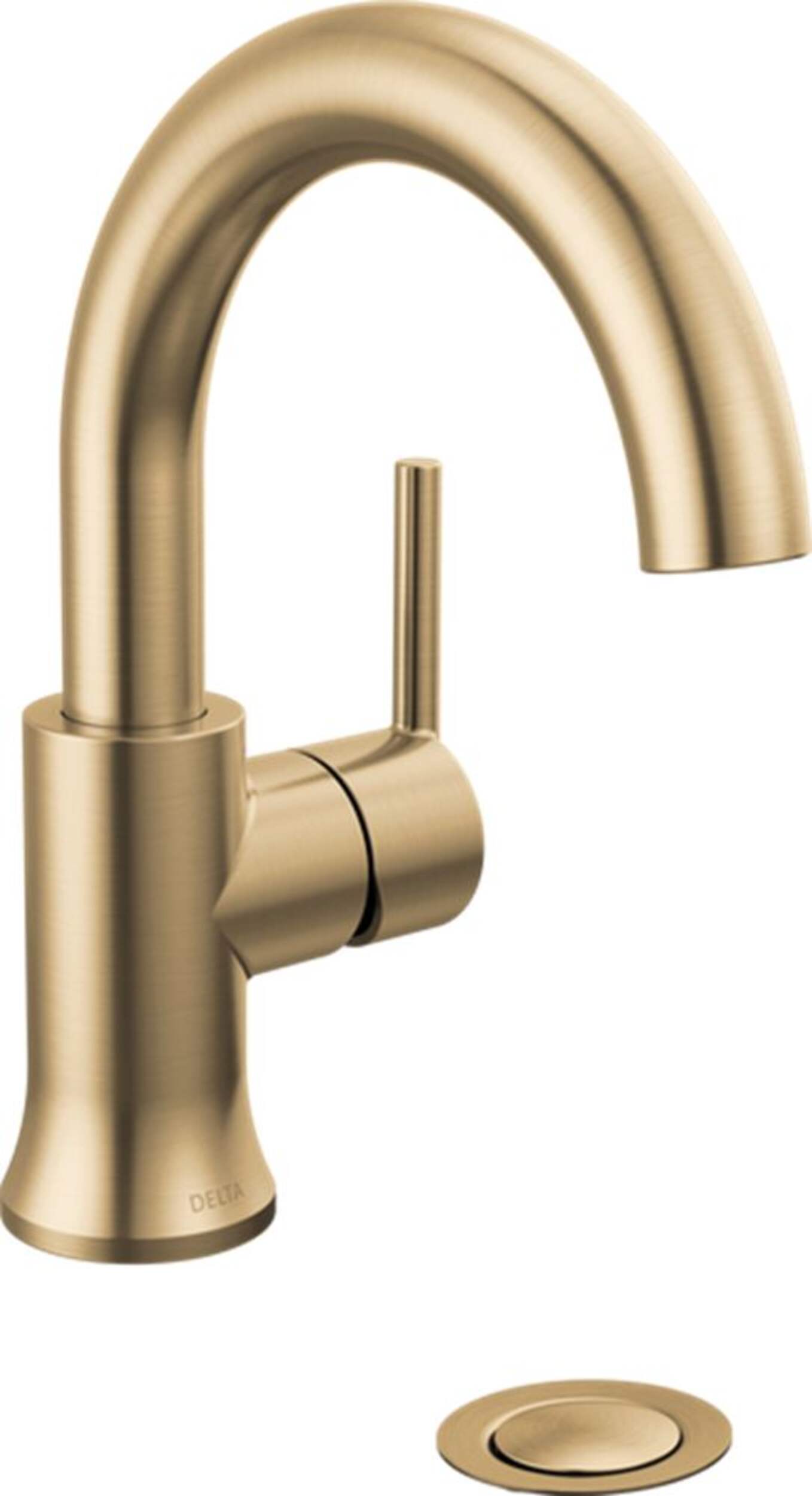Delta 1-Handle High-Arc Lavatory Faucet, Champagne Bronze Front_Three_Fourths_Angled_Right