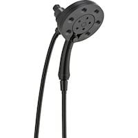 Delta H2Okinetic In2ition 4-Set 2-in-1 Shower, Matte Black Front_Three_Fourths_Angled_Right