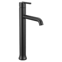 Delta 1-Handle Vessel Lavatory Faucet, Matte Black Front_Three_Fourths_Angled_Right