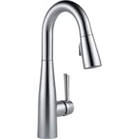 Delta Essa Single Handle Pull-Down Bar/Prep Faucet, Arctic Stainless Steel Front_Three_Fourths_Angled_Right