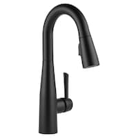Delta 1-Handle Pull-Down Bar/Prep Faucet, Matte Black Front_Three_Fourths_Angled_Right