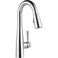 Delta 1-Handle Pull-Down Bar/Prep Faucet, Chrome Front_Three_Fourths_Angled_Right