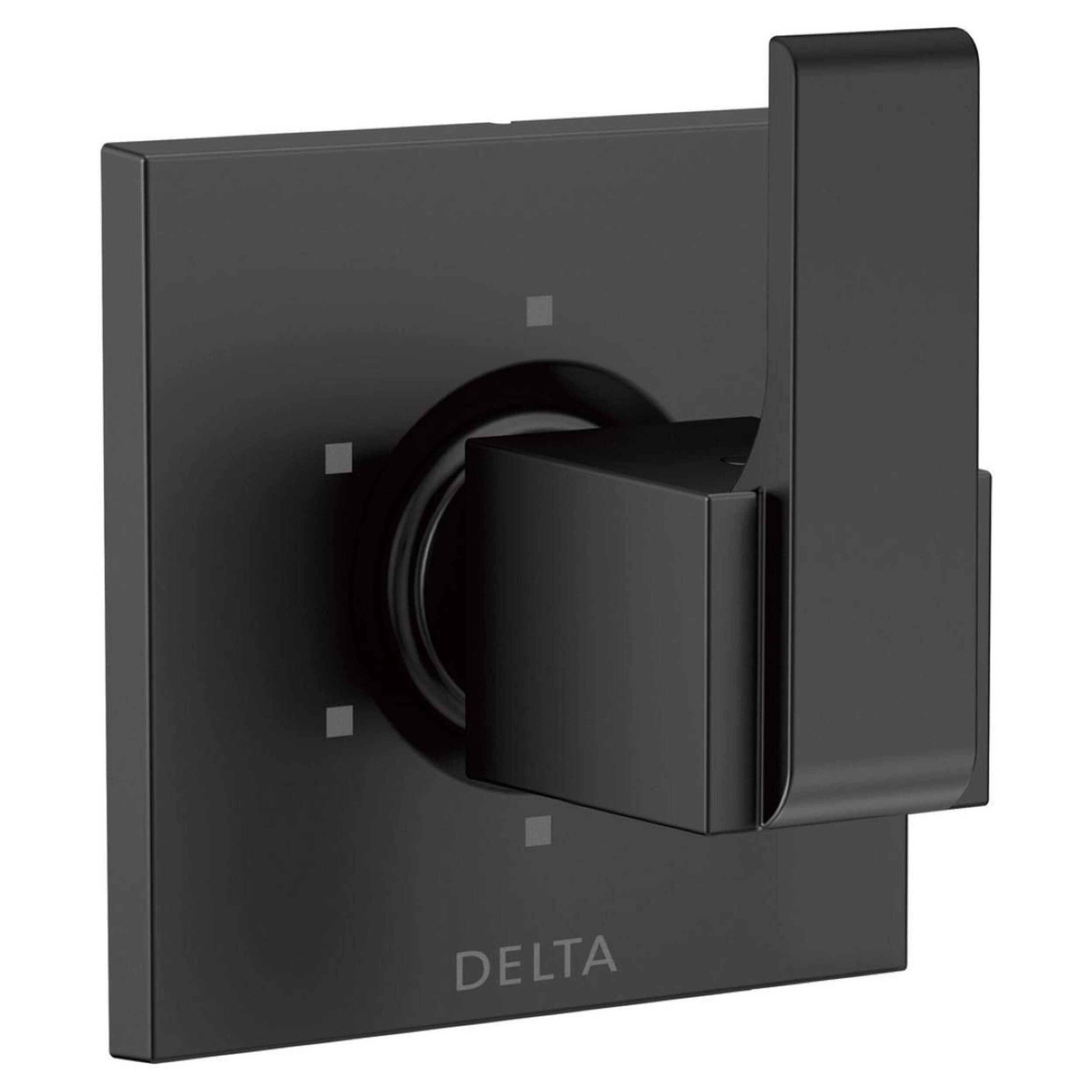 Delta Ara 6-Setting 3-Port Diverter Trim, Matte Black Front_Three_Fourths_Angled_Right