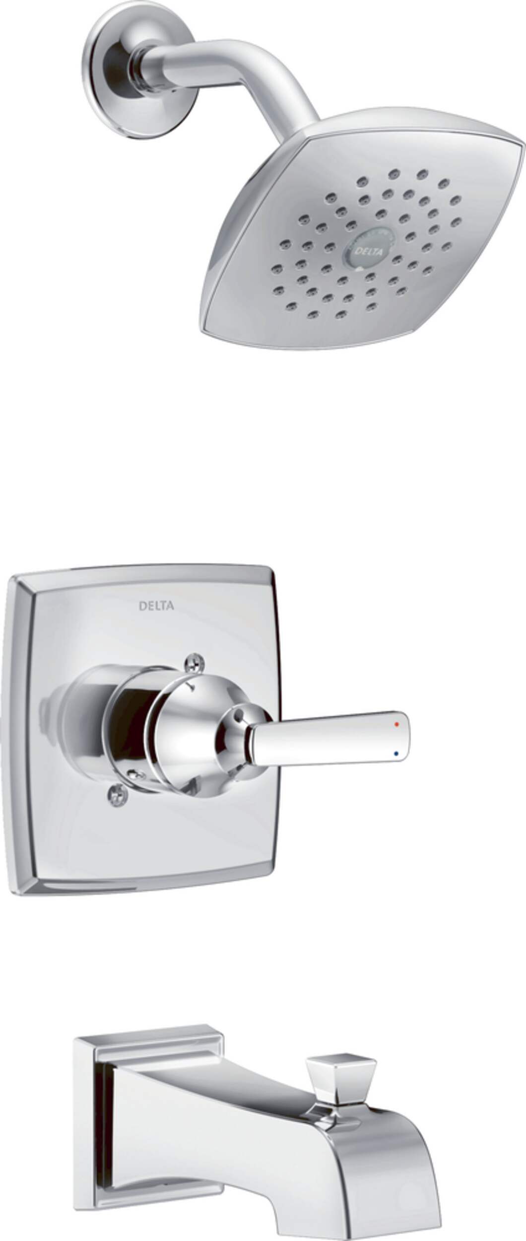Garniture baignoire/douche Delta Monitor série 14, chrome Front_Three_Fourths_Angled_Right