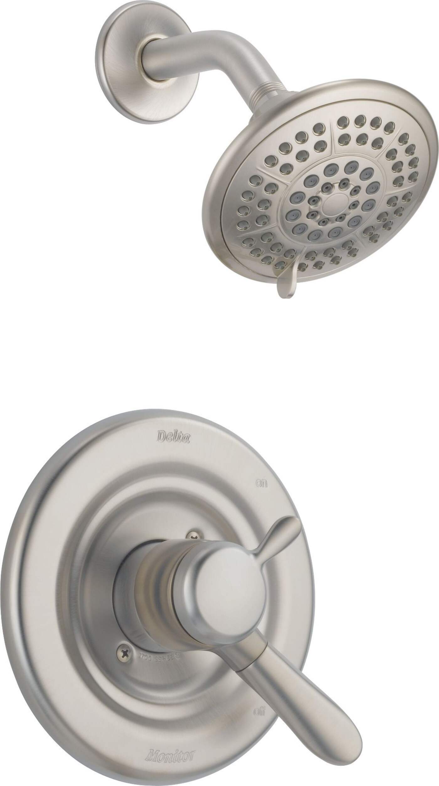 Delta Monitor 17 Series Shower Trim, Stainless Steel Front_Three_Fourths_Angled_Right