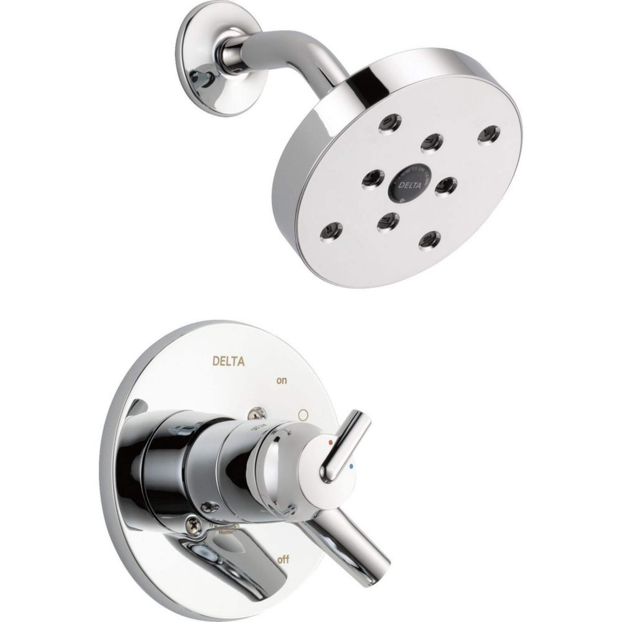 Delta Monitor 17 Series H2Okinetic Shower Trim, Chrome Front_Three_Fourths_Angled_Right