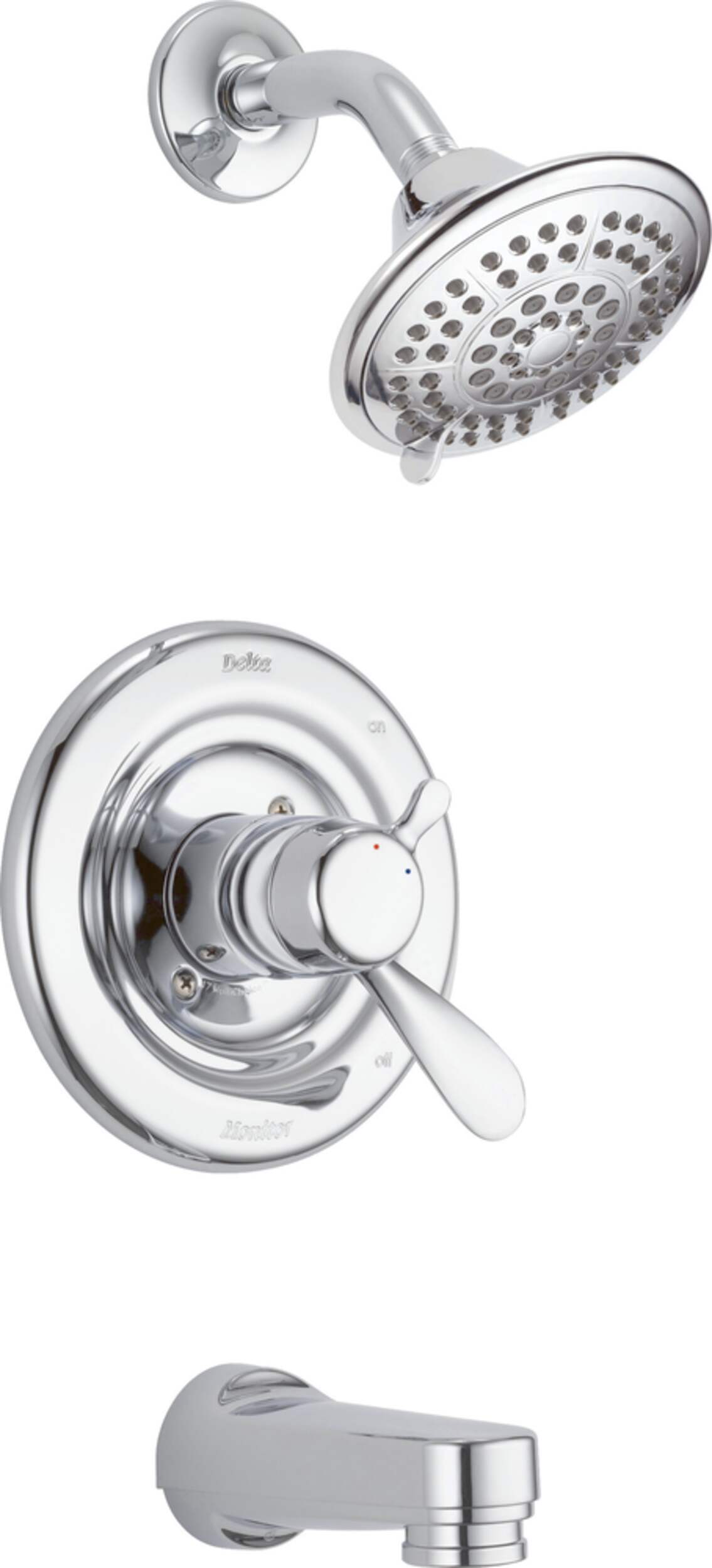 Delta Monitor 17 Series Tub & Shower Trim, Chrome Front_Three_Fourths_Angled_Right