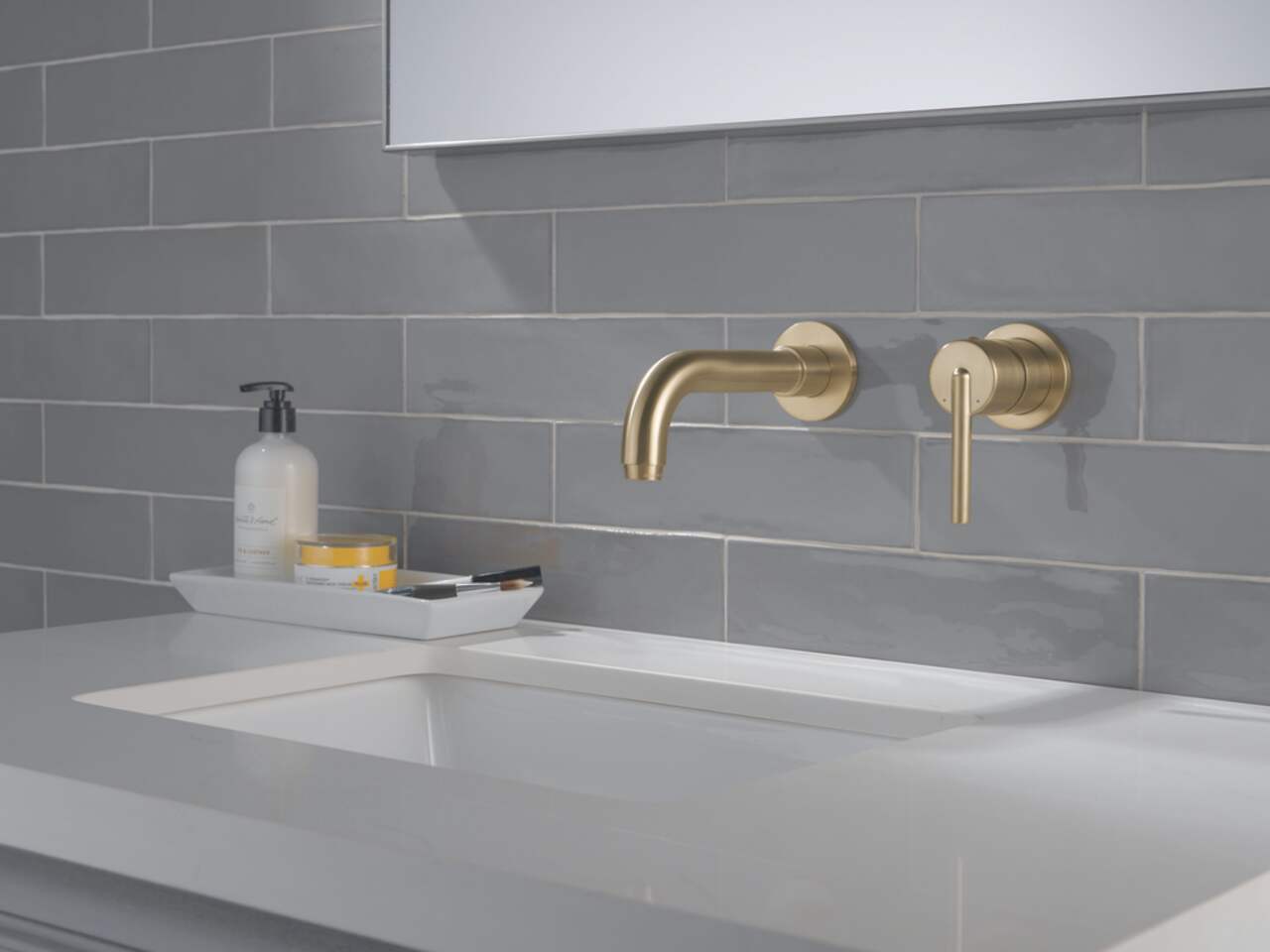 DELTA Trinsic Wall-Mount Bathroom Faucet Trim - 1-Handle - Champagne Bronze  T3559LF-CZWL