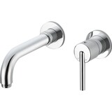 Delta 1-Handle Wall Mount Lav Faucet Trim, Chrome Front_Three_Fourths_Angled_Left