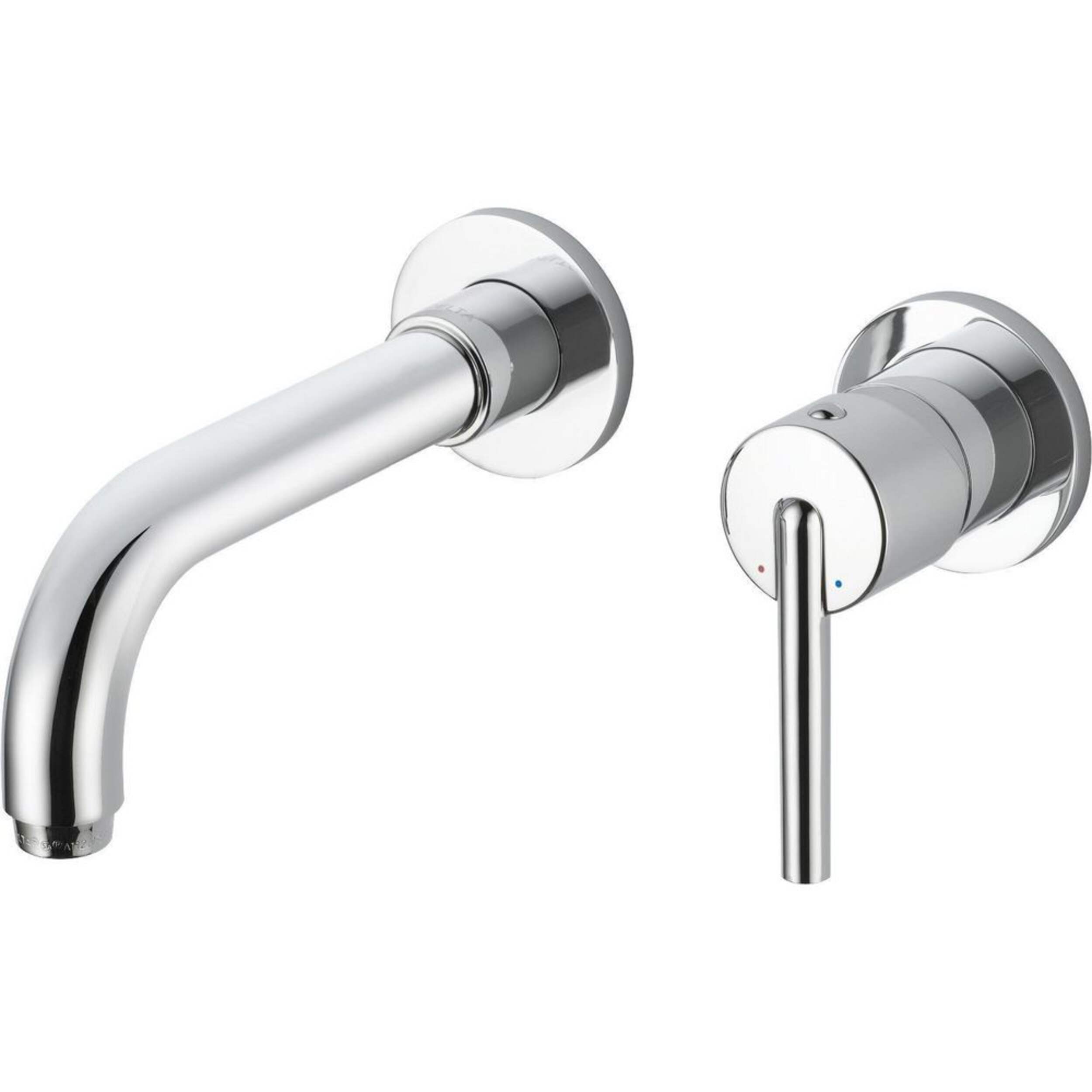 Garniture de robinet de lavabo fix mur Delta, 1 man., chrome Front_Three_Fourths_Angled_Left