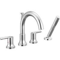 Garniture de baignoire romaine Delta, douchette, chrome Front_Three_Fourths_Angled_Right