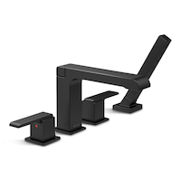 Delta Ara Roman Tub Trim with Hand Shower, Matte Black Front_Three_Fourths_Angled_Right