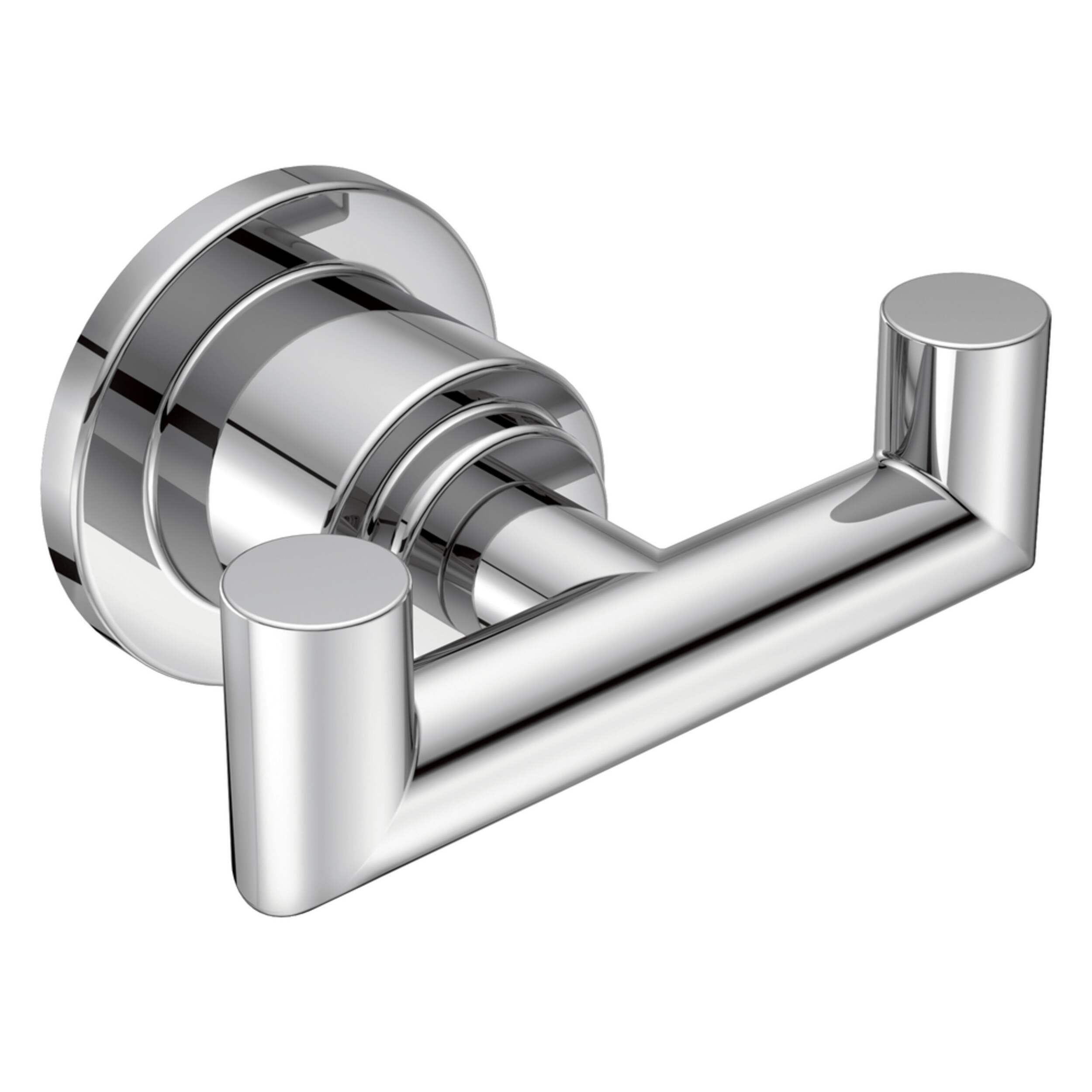 Moen Arris Modern Double Robe Hook, Chrome Front_Three_Fourths_Angled_Right