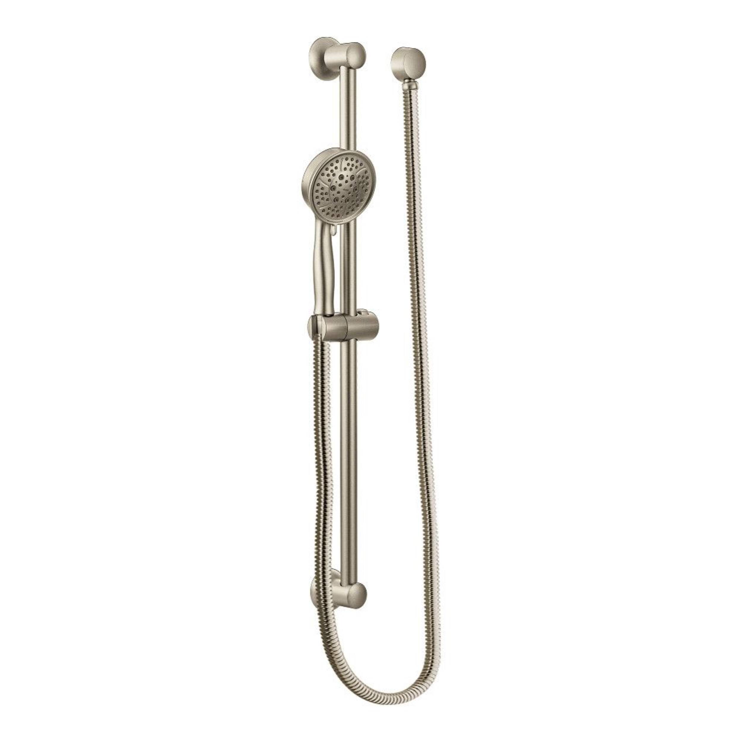 Moen Eco Handheld Showerhead with 30-in Bar, Brushed Nickel, 1.75-GPM Front_Three_Fourths_Angled_Right