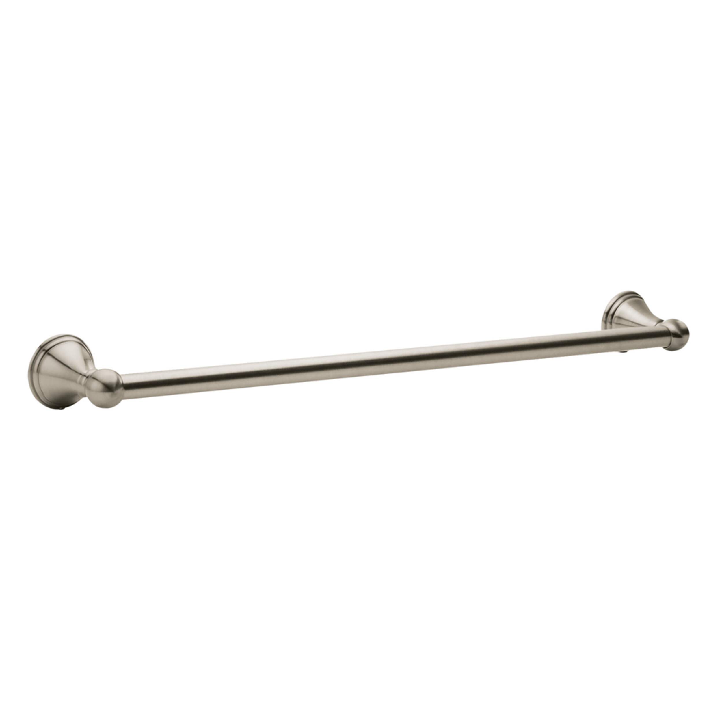 Moen Preston 24-in Single Towel Bar, Brushed Nickel Front_Three_Fourths_Angled_Right