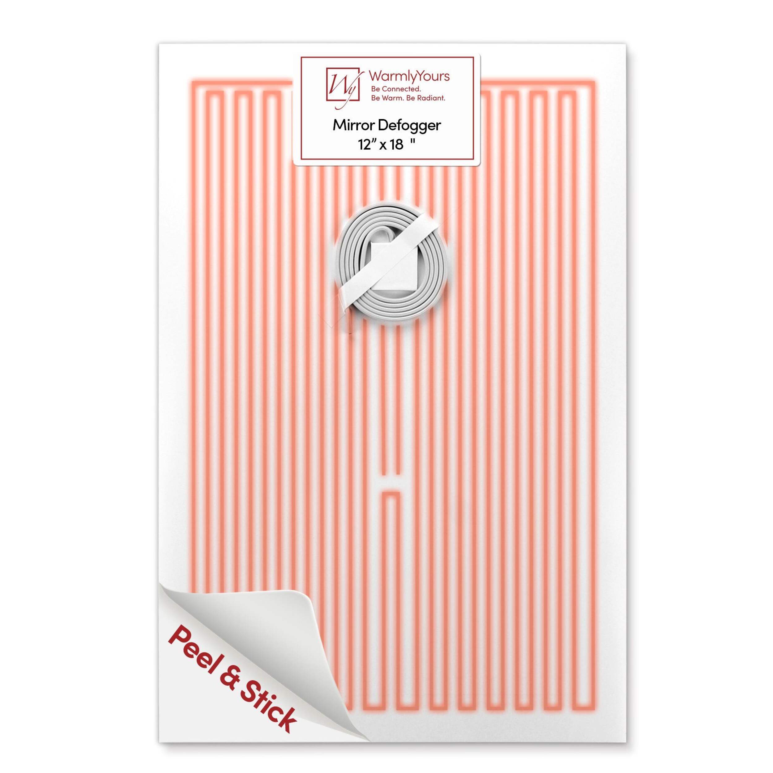 WarmlyYours 12x18-in Rectangular White Mirror Defogger Front_Flat