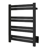 WarmlyYours Wall-Mounted Towel Warmer, Maple Black Front_Angled_Left
