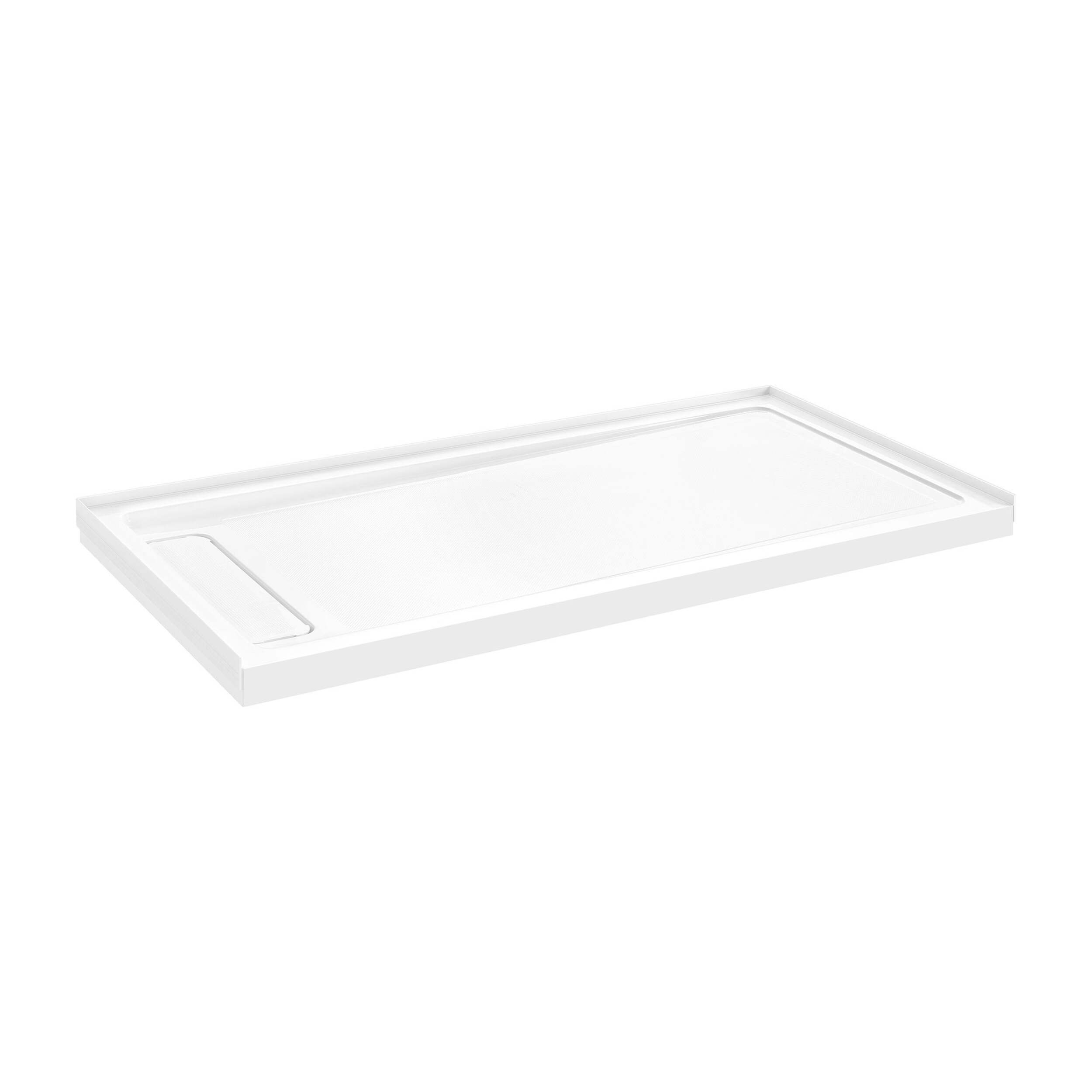 OVE Decors Adena 72x36x2.8-in Rectangular White Shower Base with Reversible Drain Overhead_Plunge