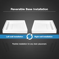 OVE Decors Adena Shower Base with Hidden Side Drain, White, 36 x 36-in Composite_or_Mixed