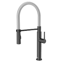 American Standard Studio® S Semi-Pro Dual Spray Pull-Down Kitchen Faucet with Spring Spout, Matte Black Front_Three_Fourths_Angled_Left