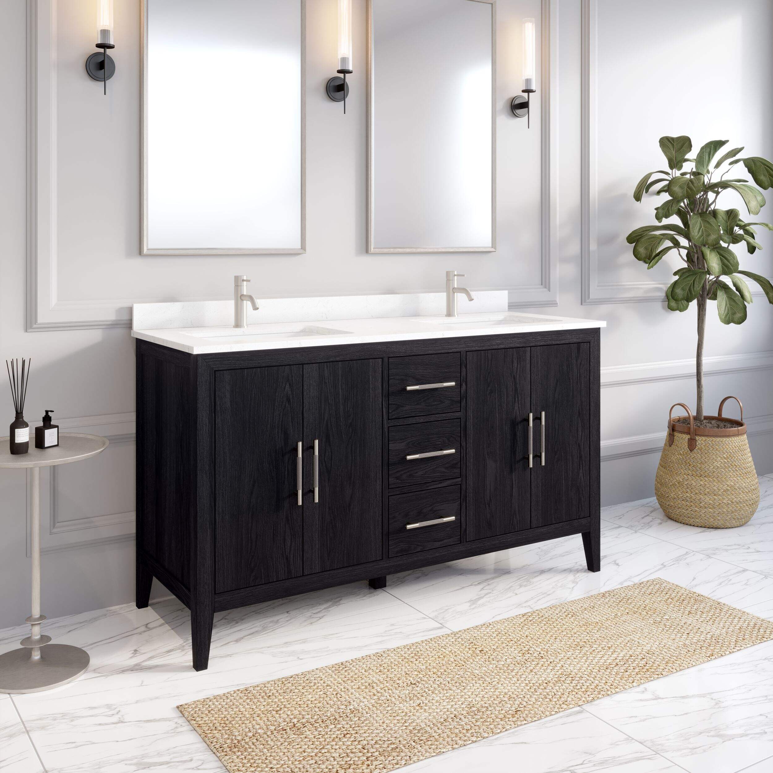 Urban Bathe Vienna Double Bathroom Vanity Power Bar & Drawer Organizer