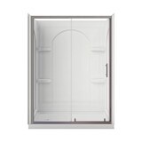 Douche 3 pièces avec base et murs en acrylique A&E Bath and Shower Edson, chrome, 60 x 32 po Front_Flat