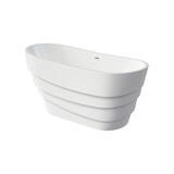 A&E Bath and Shower Basile Acrylic Freestanding Bathtub with Adjustable Feet, White, 69-in Front_Angled_Left
