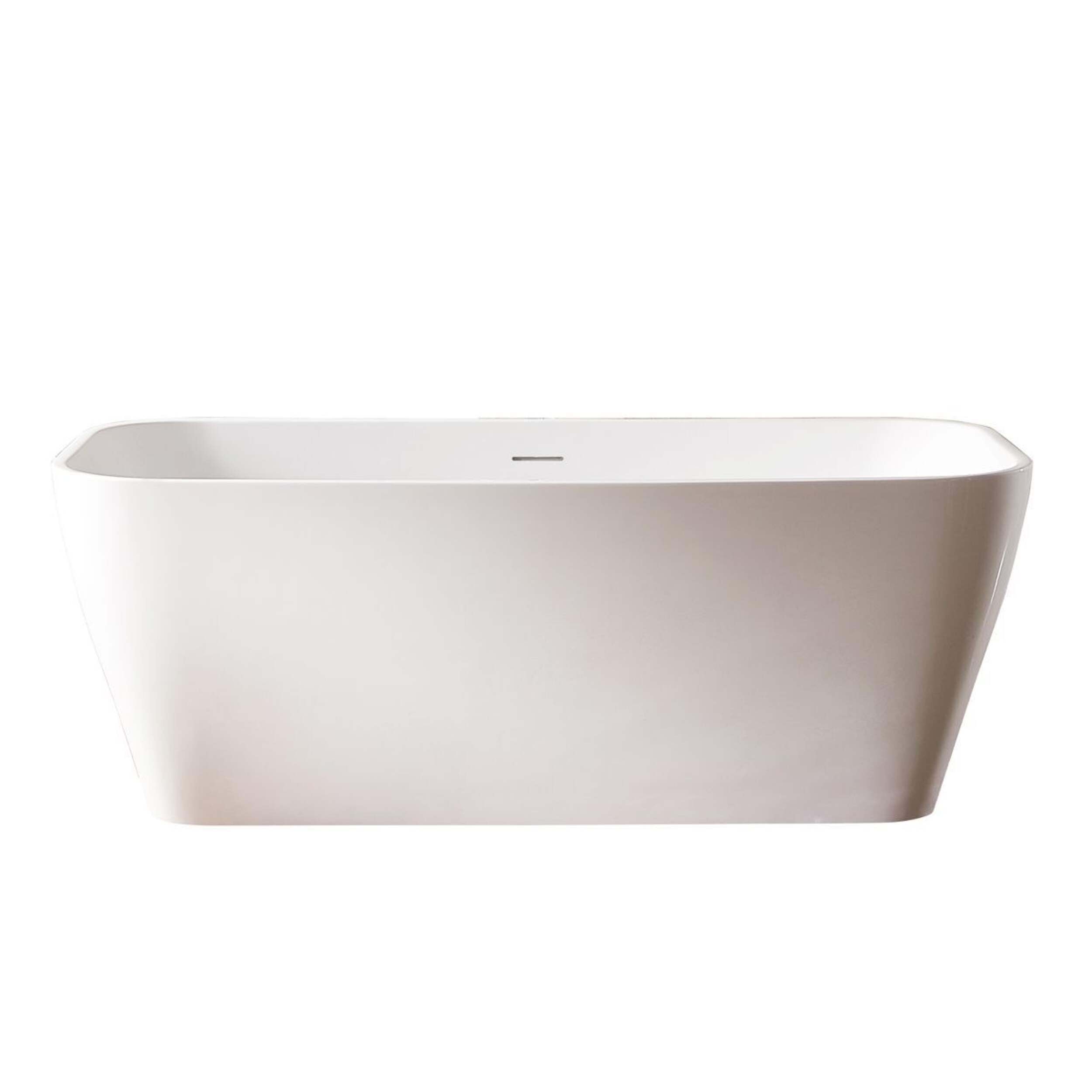 Baignoire autoportante en acrylique A&E Bath and Shower Argo, pieds réglables, blanc mat, 67 po Front_Elevated