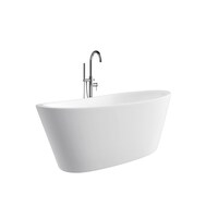 A&E Bath and Shower Lamont Acrylic Freestanding Bathtub with Adjustable Feet, White, 66-in Front_Angled_Right
