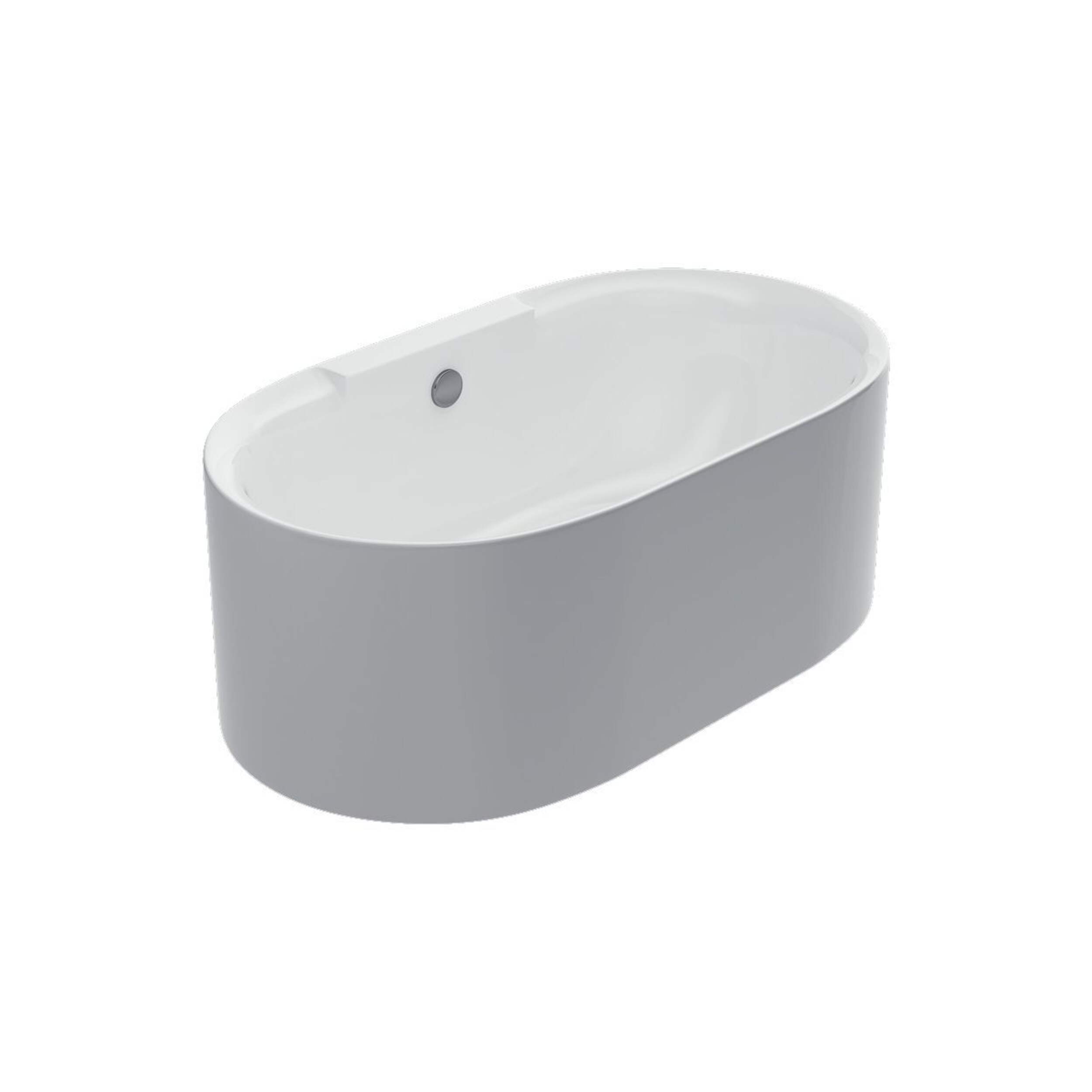 Baignoire autoportante en acrylique A&E Bath and Shower Jules, pieds réglables, blanc, 59 po Front_Angled_Right