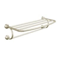 Moen EVA Wide Towel Shelf with Towel Bar, Brushed Nickel, 24-in Front_Three_Fourths_Angled_Right