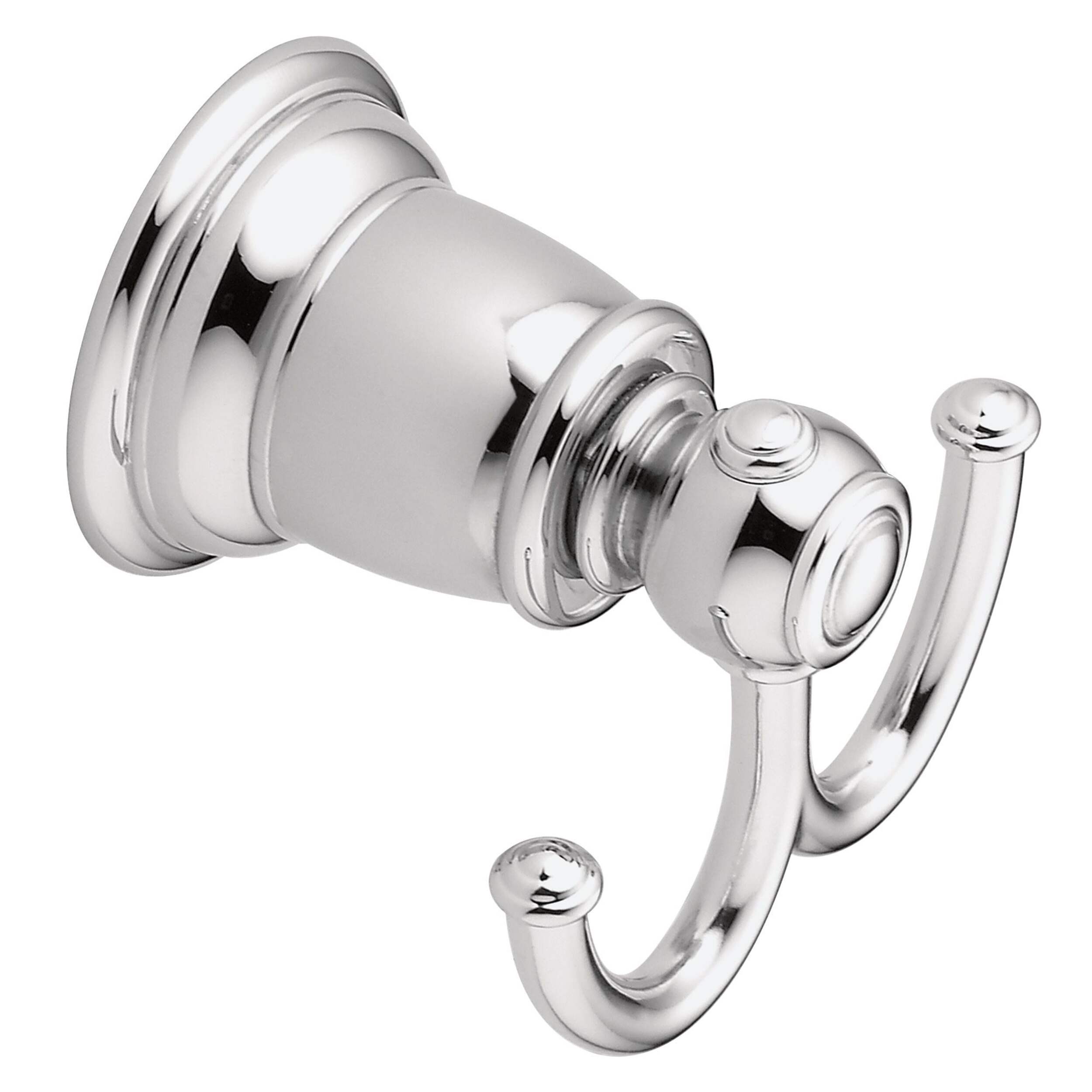 Moen Kingsley Double Robe Hook, Chrome Front_Three_Fourths_Angled_Right