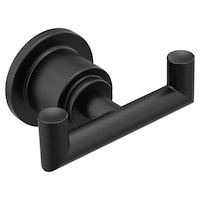 Moen Arris Modern Double Robe Hook, Matte Black Front_Three_Fourths_Angled_Right