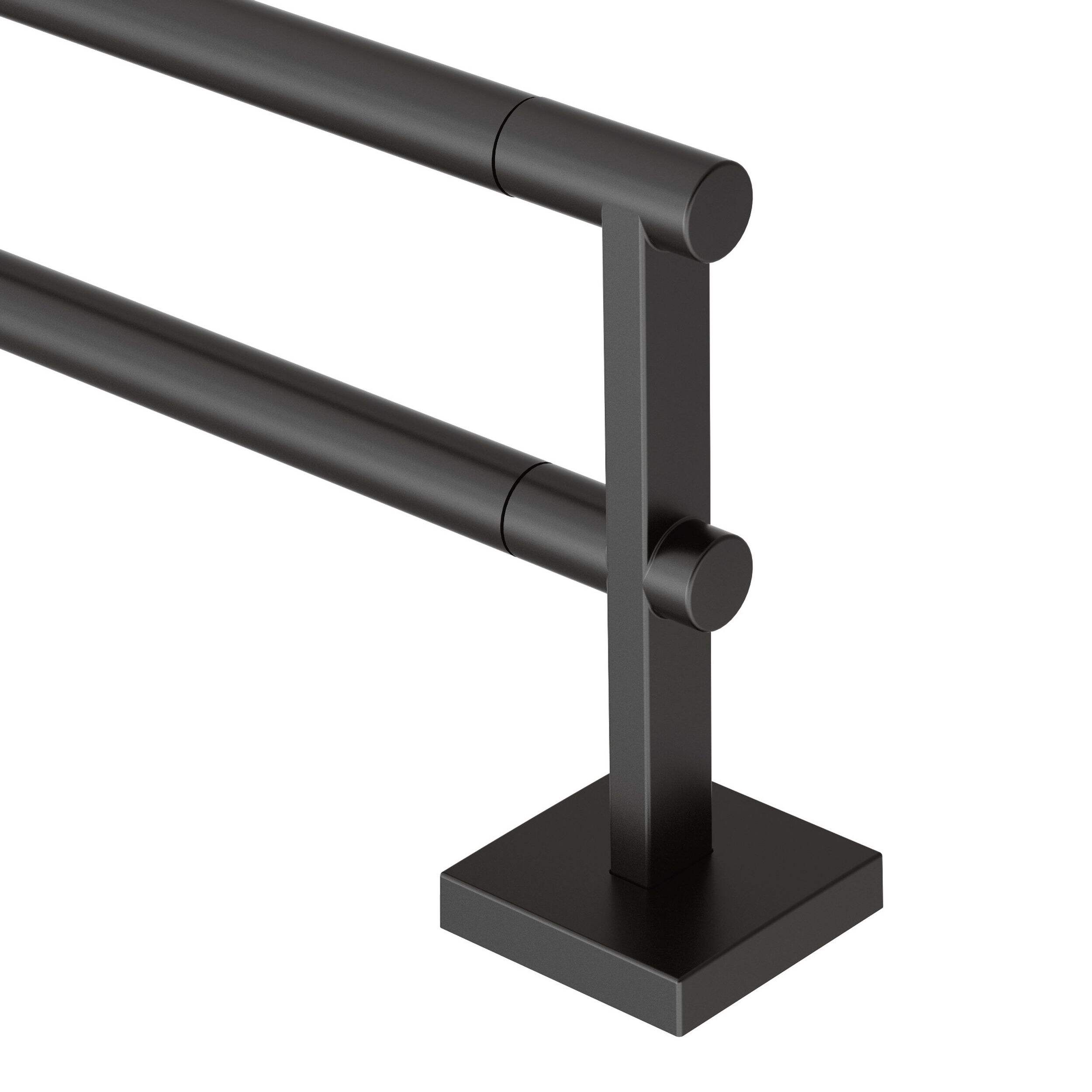 Moen Triva Double Towel Bar, Matte Black, 24in Canadian Tire