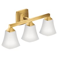 Moen Voss 3-Light Vanity Lighting Fixture, Brushed Gold Front_Three_Fourths_Angled_Right
