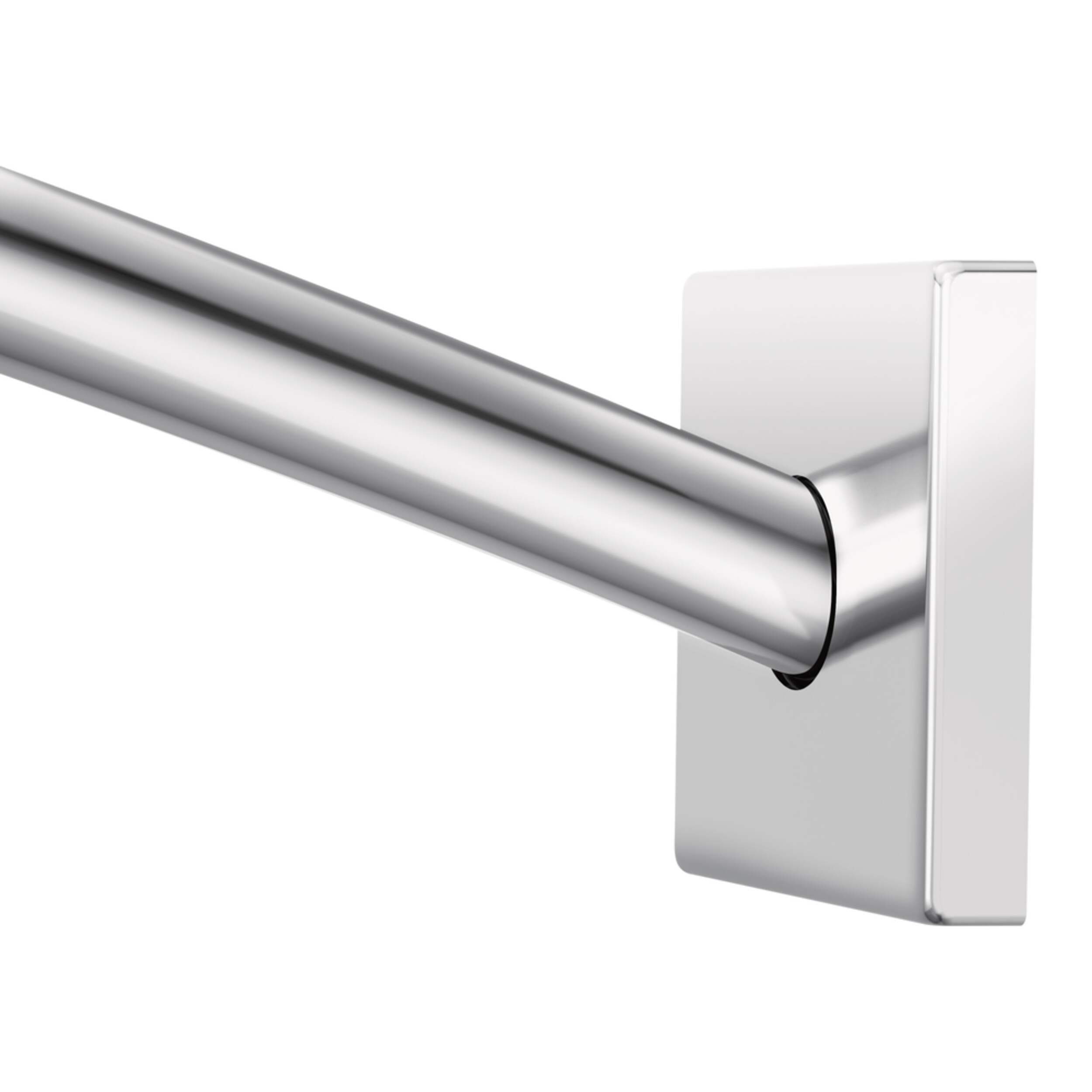 Moen Triva Extendable Curve Shower Curtain Rod, Chrome, Up to 60-in Front_Three_Fourths_Angled_Right