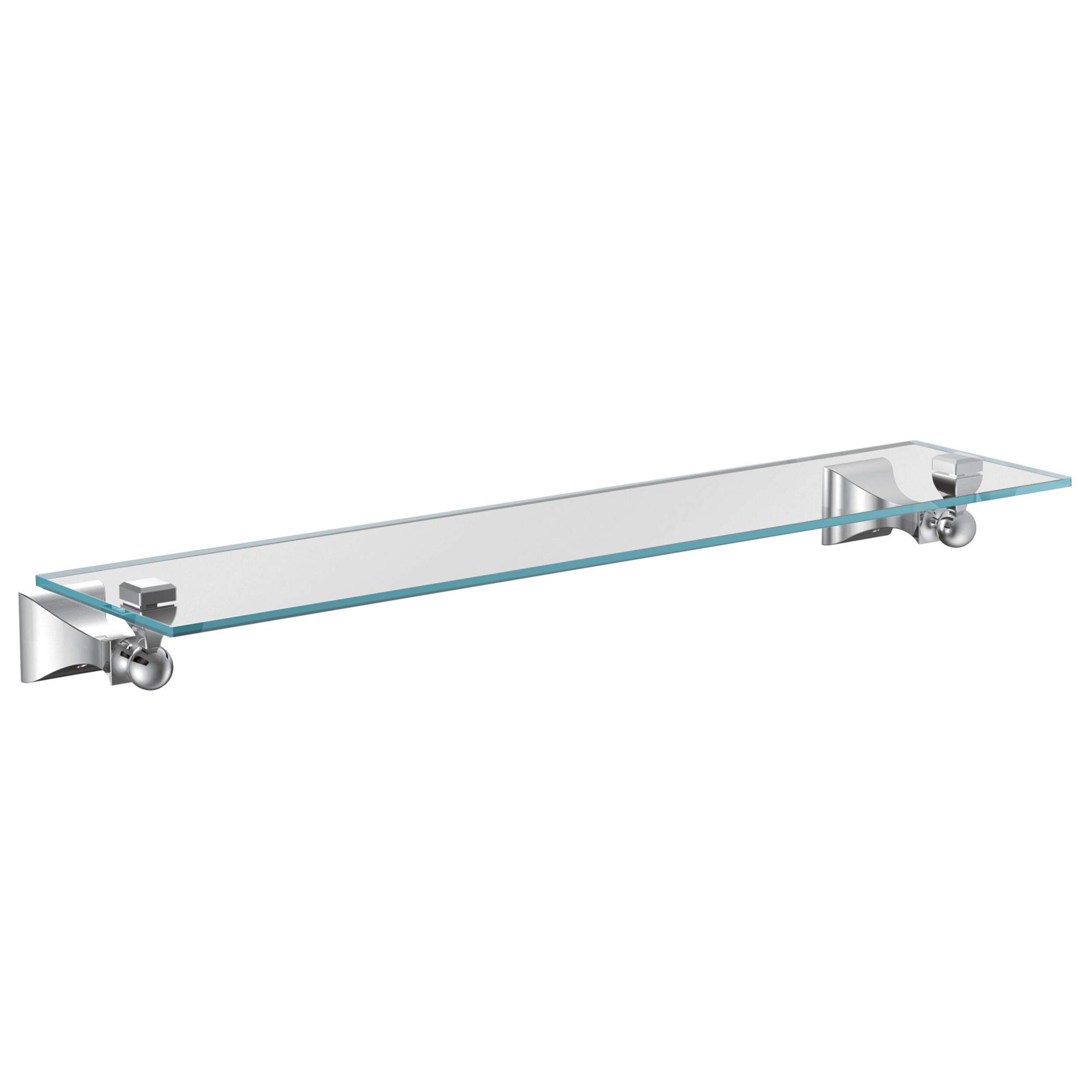 Moen Retreat Glass Vanity Shelf, Chrome Front_Three_Fourths_Angled_Right