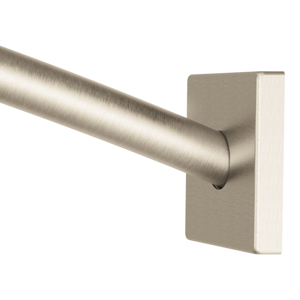 Moen Triva Extendable Curve Shower Curtain Rod, Brushed Nickel, Up to