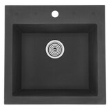 Artika Odyssey Top/Undermount Granite Single Bowl Kitchen Sink, Grey, 21x21x10-in Overhead_Flat