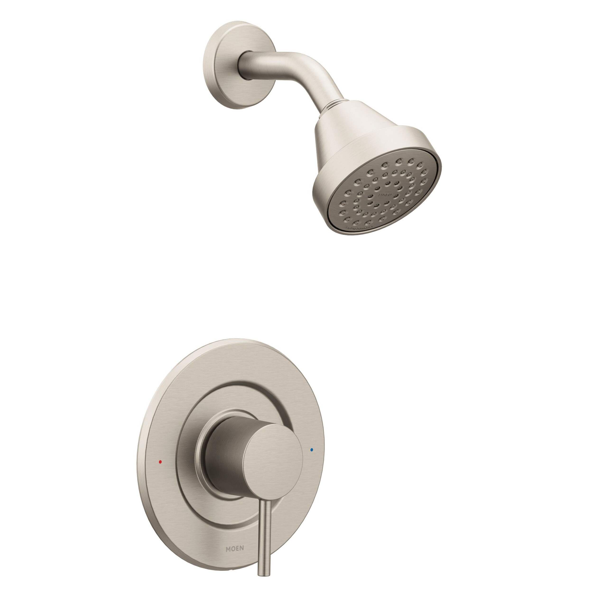 Moen Align Posi-Temp Pressure Balancing Modern Shower Trim Kit, Valve Required, Brushed Nickel Front_Three_Fourths_Angled_Right