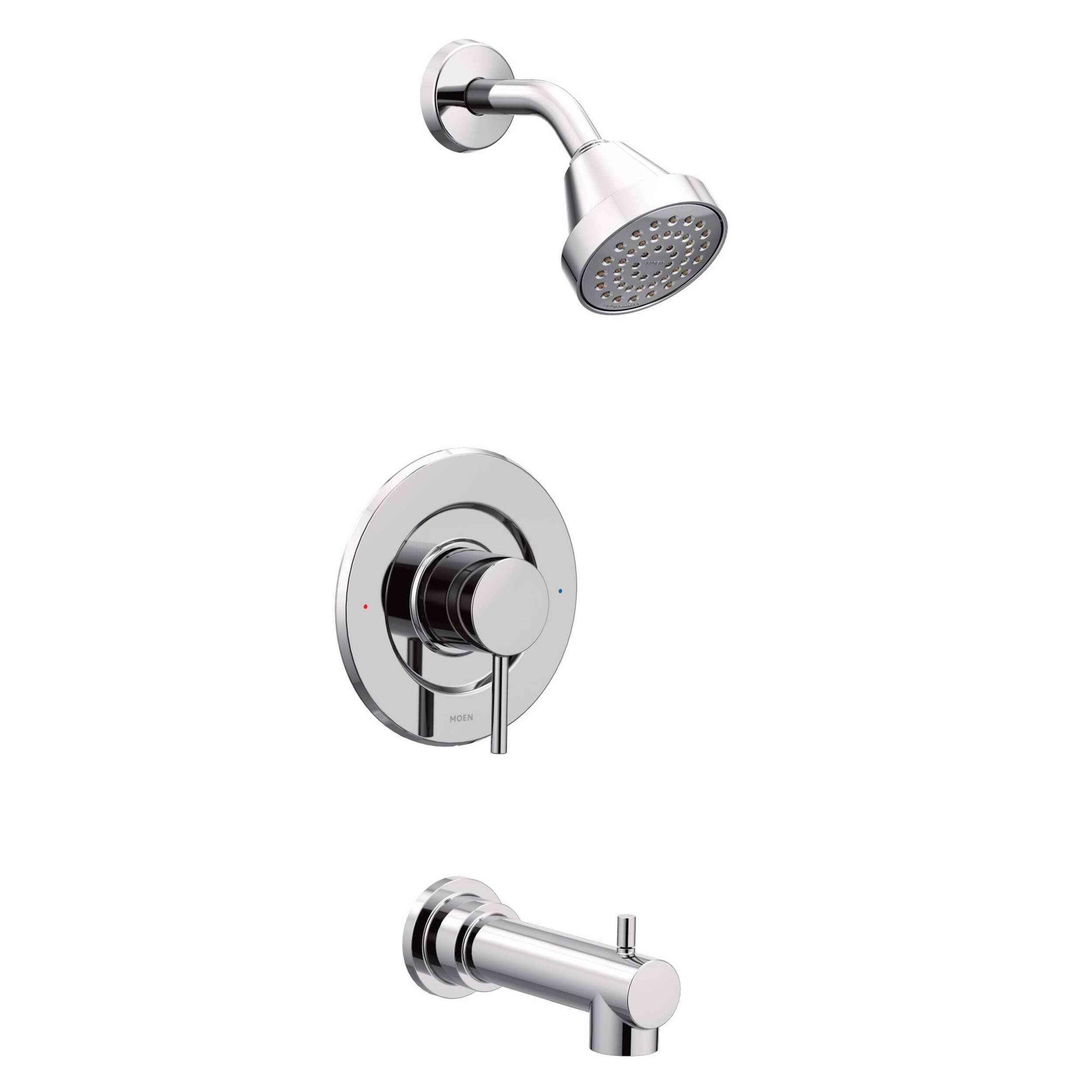 Moen Align Posi-Temp Pressure Balancing Modern Tub & Shower Trim Kit, Valve Required, Chrome Front_Three_Fourths_Angled_Right